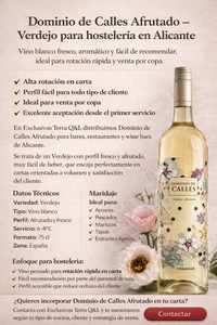 Dominio de Calles Afrutado Verdejo – vino blanco para hostelería en Alicante Dominio de Calles Afrutado Verdejo – vino blanco para hostelería en Alicante